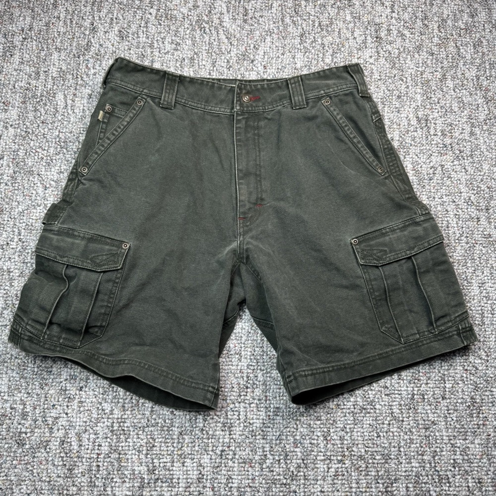 Cabelas Shorts Mens 32 Cargo Carpenter Hiking Outdoors Cotton Green